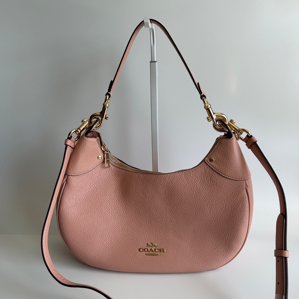 Coach Mara Hobo Shell Pink Pebbled Leather Shoulder Bag CI790